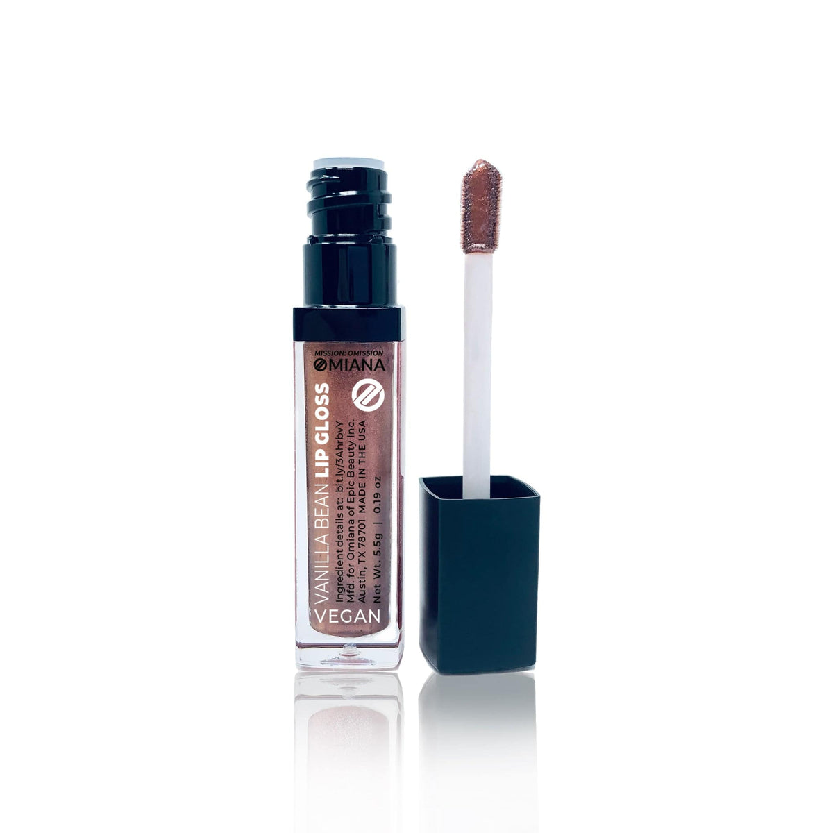 Omiana Natural Cosmetics Lipgloss Mulberry Macaron Vegan Vanilla Bean Lip Gloss - Paraben-Free, Carmine-Free, Mica-Free Options